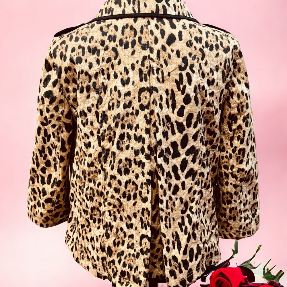 White House Black Market Leopard Print Swing Jacket, Size 8 - Picture 2 of 5